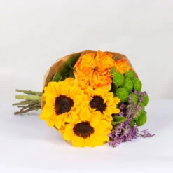 Gemischter Blumenbund 'Sommergruß' Inkl. Gratis Grußkarte -Günstiges Saat Zeit Geschäft 1025700005 DIY Mixbund Sommergruss Helianthus Rose Santini Statice 1 94405