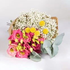 Gemischter Blumenbund 'Farbenspiel' Inkl. Gratis Grußkarte -Günstiges Saat Zeit Geschäft 1025700009 DIY Mixbund Farbenspiel Lisianthus Gypso Euka Craspedia 1 94533