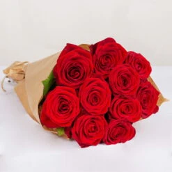 Blumenbund Mit Rosen 'Red Naomi', 10er-Bund, Rot, Inkl. Gratis Grußkarte -Günstiges Saat Zeit Geschäft 1045500002 Rose Red Naomi 10er Bund 60cm 1 85332