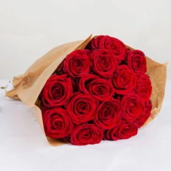 Blumenbund Mit Rosen 'Red Naomi', 15er-Bund, Rot, Inkl. Gratis Grußkarte -Günstiges Saat Zeit Geschäft 1045500003 Rose Red Naomi 15er Bund 60cm 1 85334