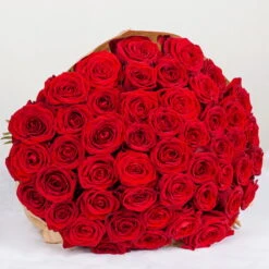 Blumenbund Mit Rosen 'Red Naomi', 50er-Bund, Rot, Inkl. Gratis Grußkarte -Günstiges Saat Zeit Geschäft 1045500006 Rose Red Naomi 50er Bund 60cm 2 85340