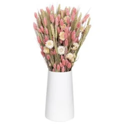 Weißer Trockenstrauß & Rosa Glanzgras, 3er-Set, Länge Ca. 55 - 70 Cm -Günstiges Saat Zeit Geschäft 1055300004 Trockenstrauss weiss Phalaris rosa 1 83167