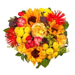 Blumenstrauß 'Sommerabend' Inkl. Gratis Grußkarte -Günstiges Saat Zeit Geschäft 1110600041 Sommer Orange D33cm 2 6660