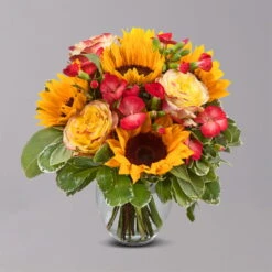 Blumenstrauß 'Viel Glück' Inkl. Gratis Grußkarte -Günstiges Saat Zeit Geschäft 1110600042 Sommer Orange grau 103420